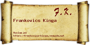 Frankovics Kinga névjegykártya